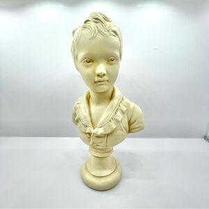 Vintage Cream Bust Sculpture Houdon